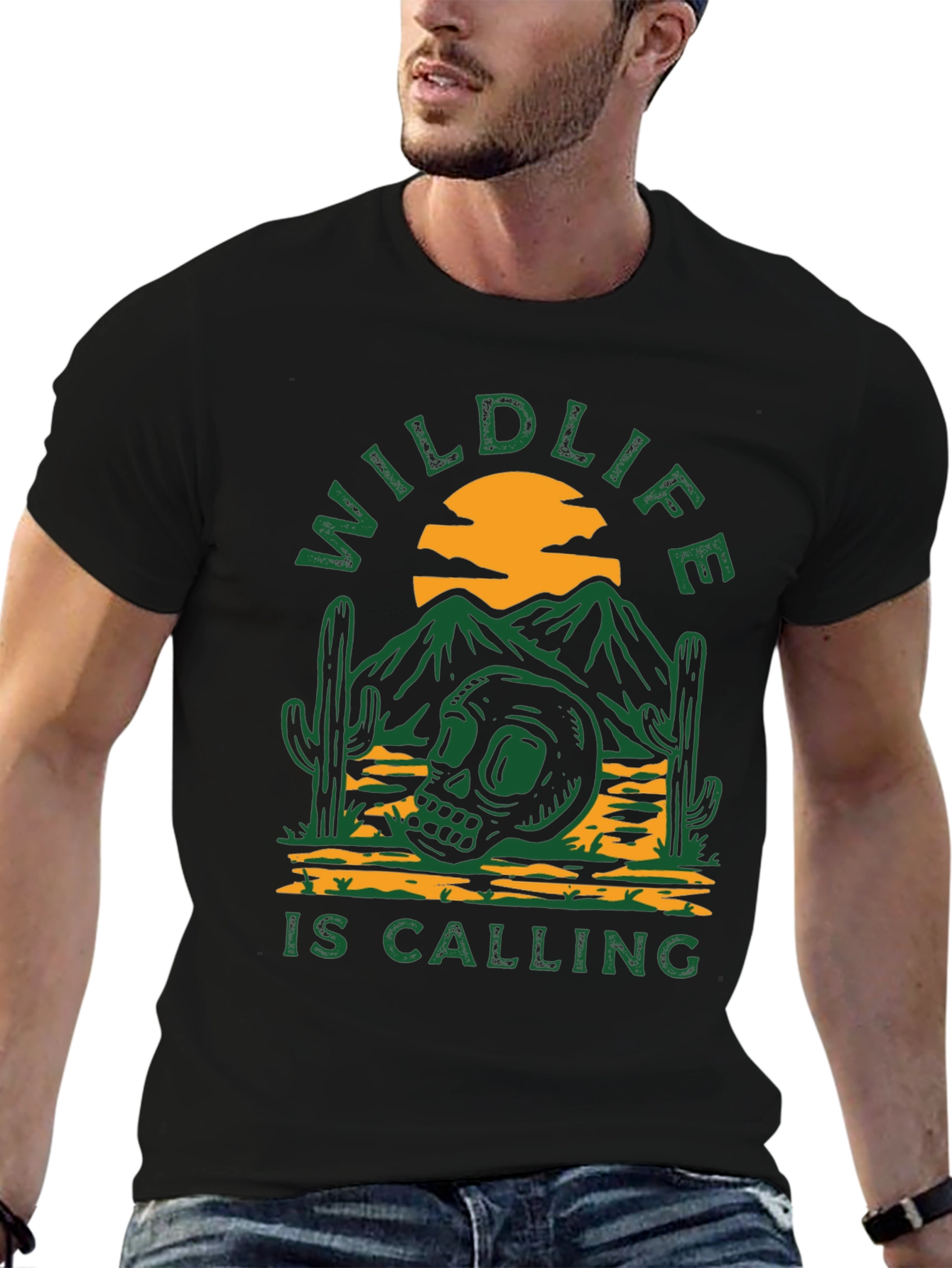 Wildlife Calling Black Graphic Tee
