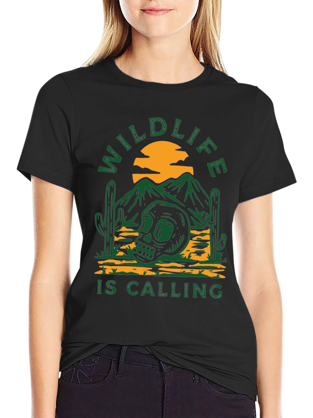 Wildlife Calling Black Graphic Tee