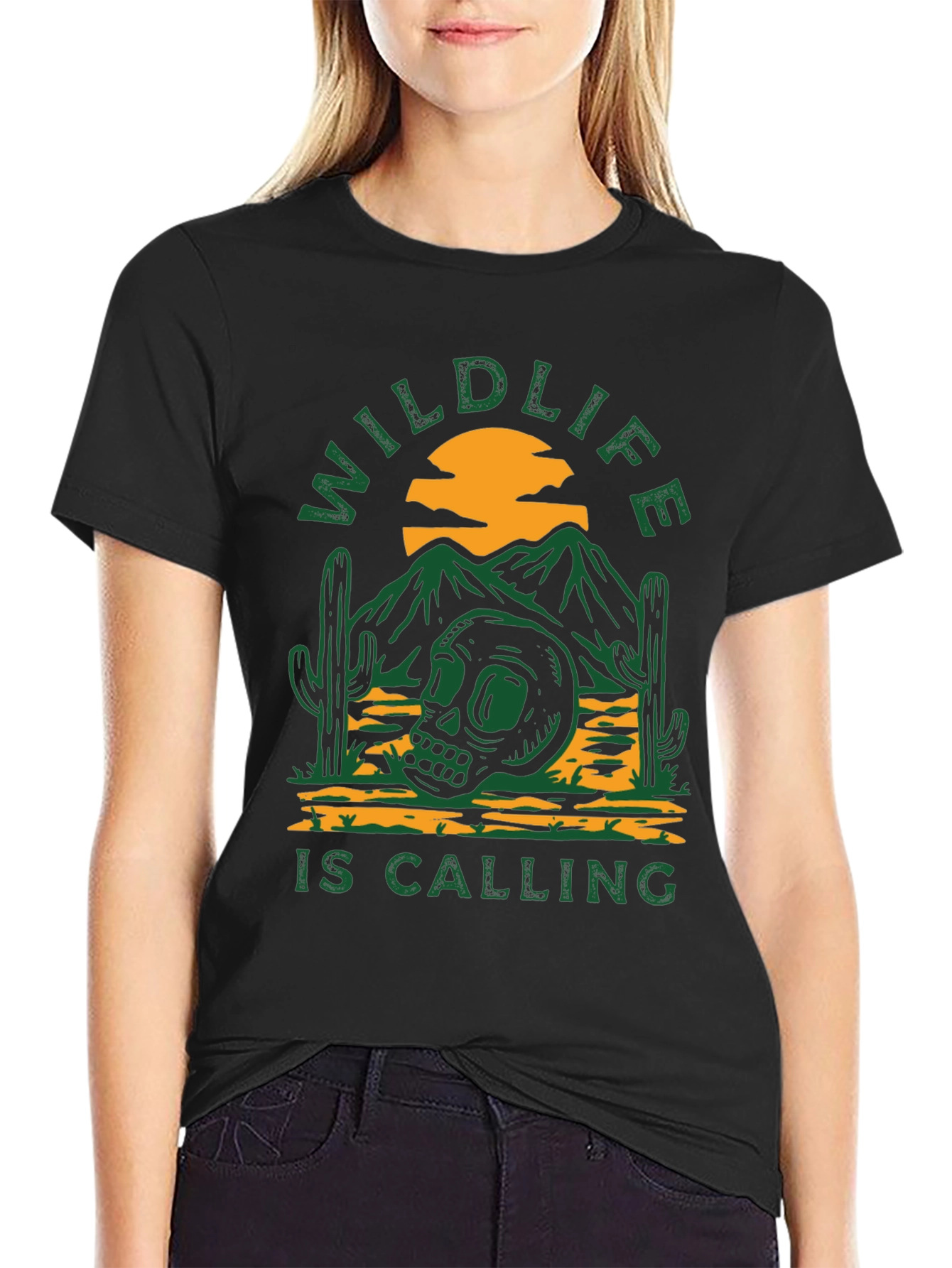 Wildlife Calling Black Graphic Tee