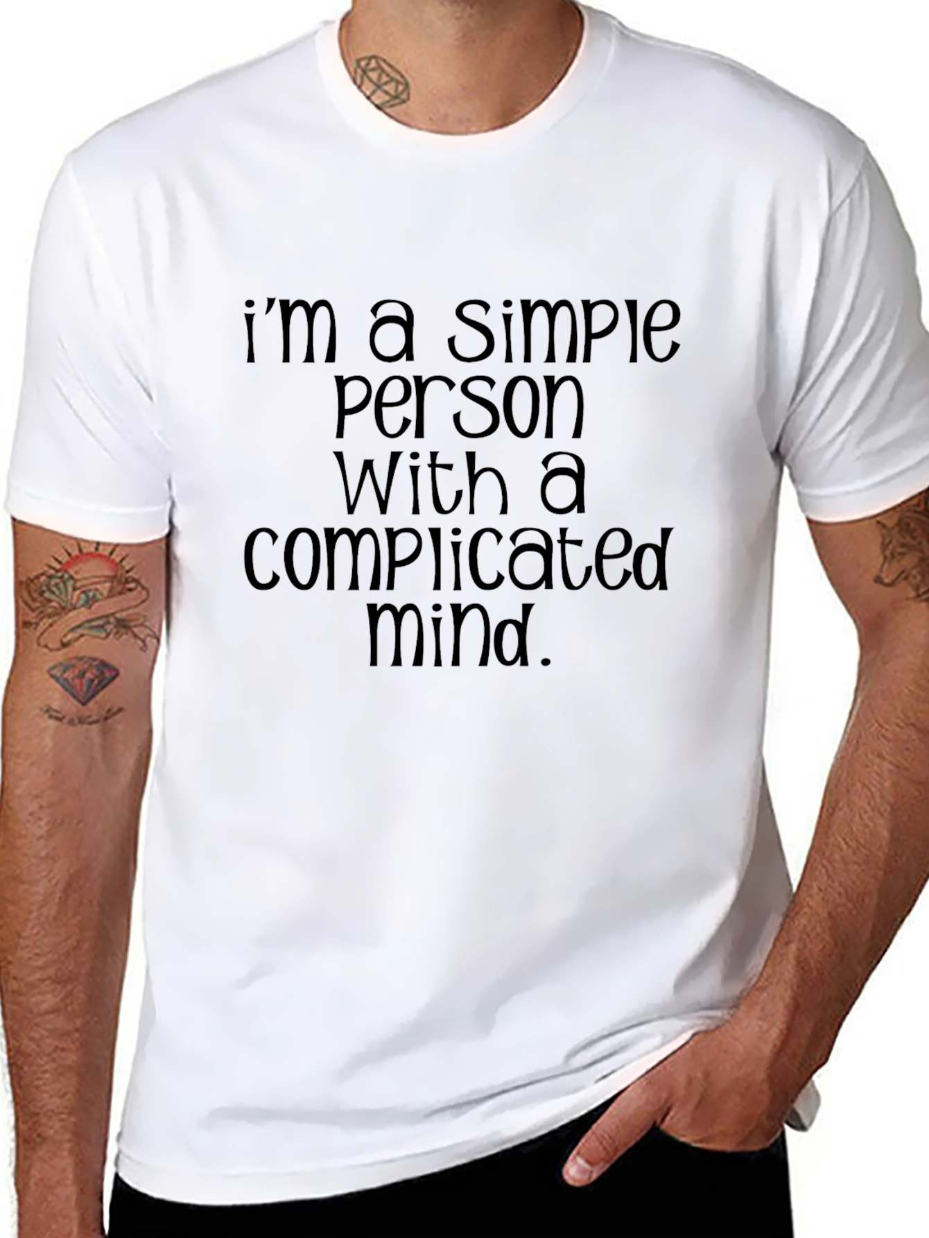 Simple Person Complicated Mind Black T-Shirt