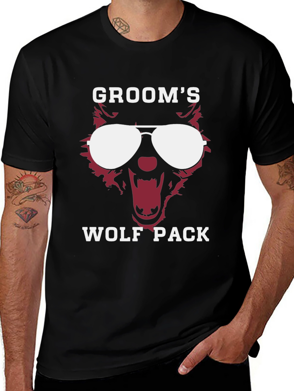 Grooms Wolf Pack Graphic Tee