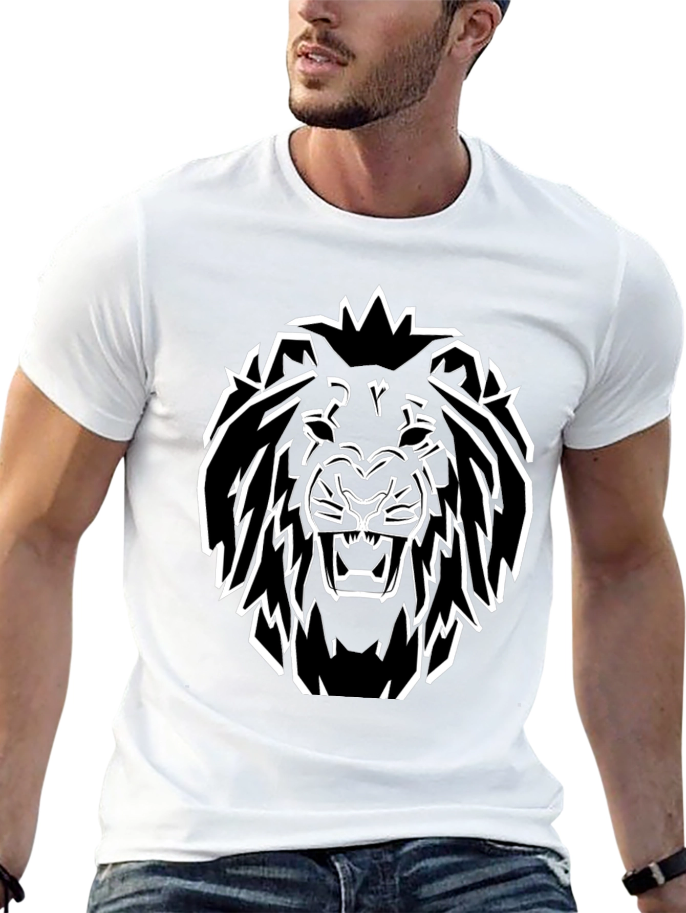 Bold Lion Graphic Tee - Black