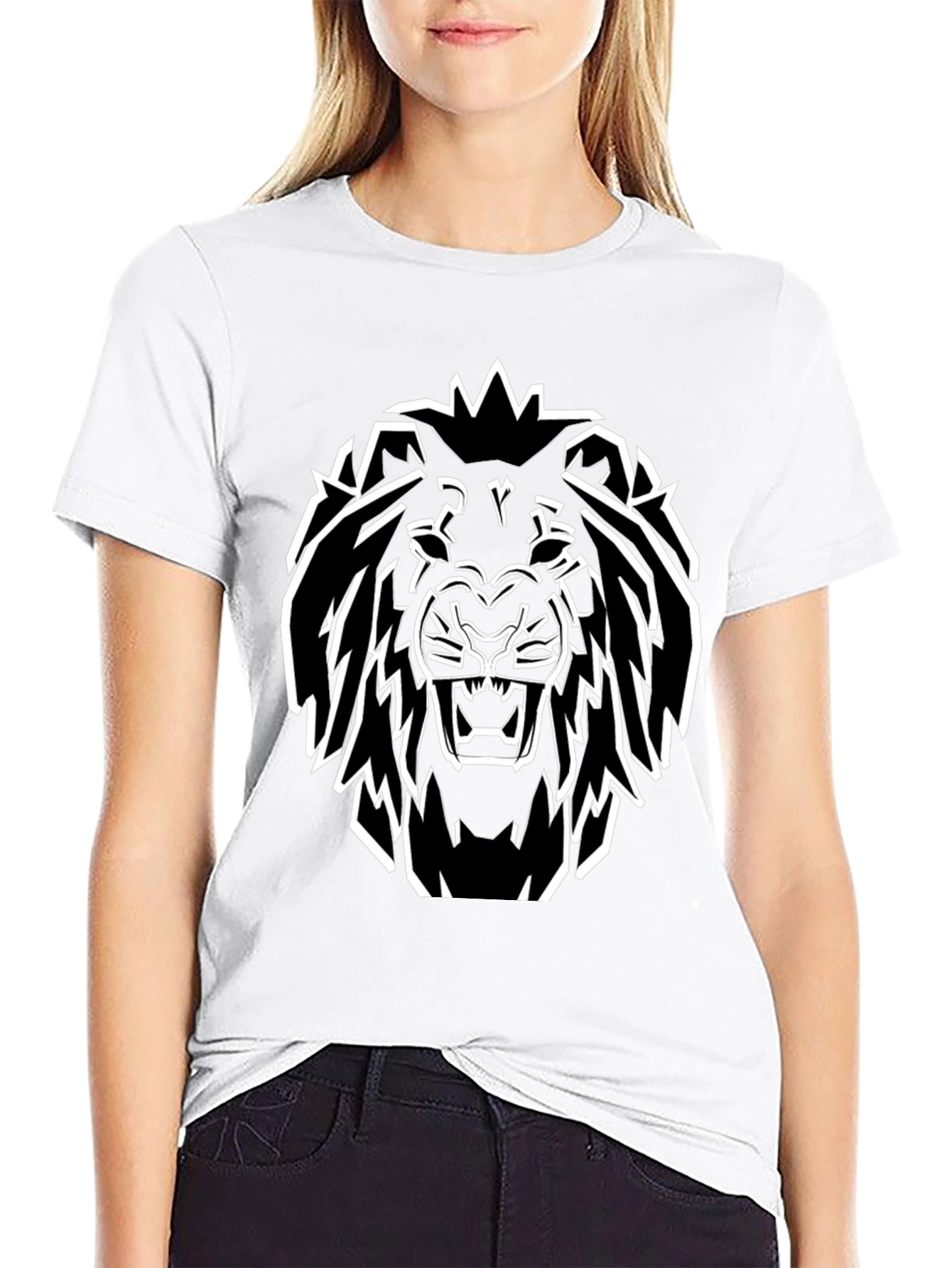 Bold Lion Graphic Tee - Black