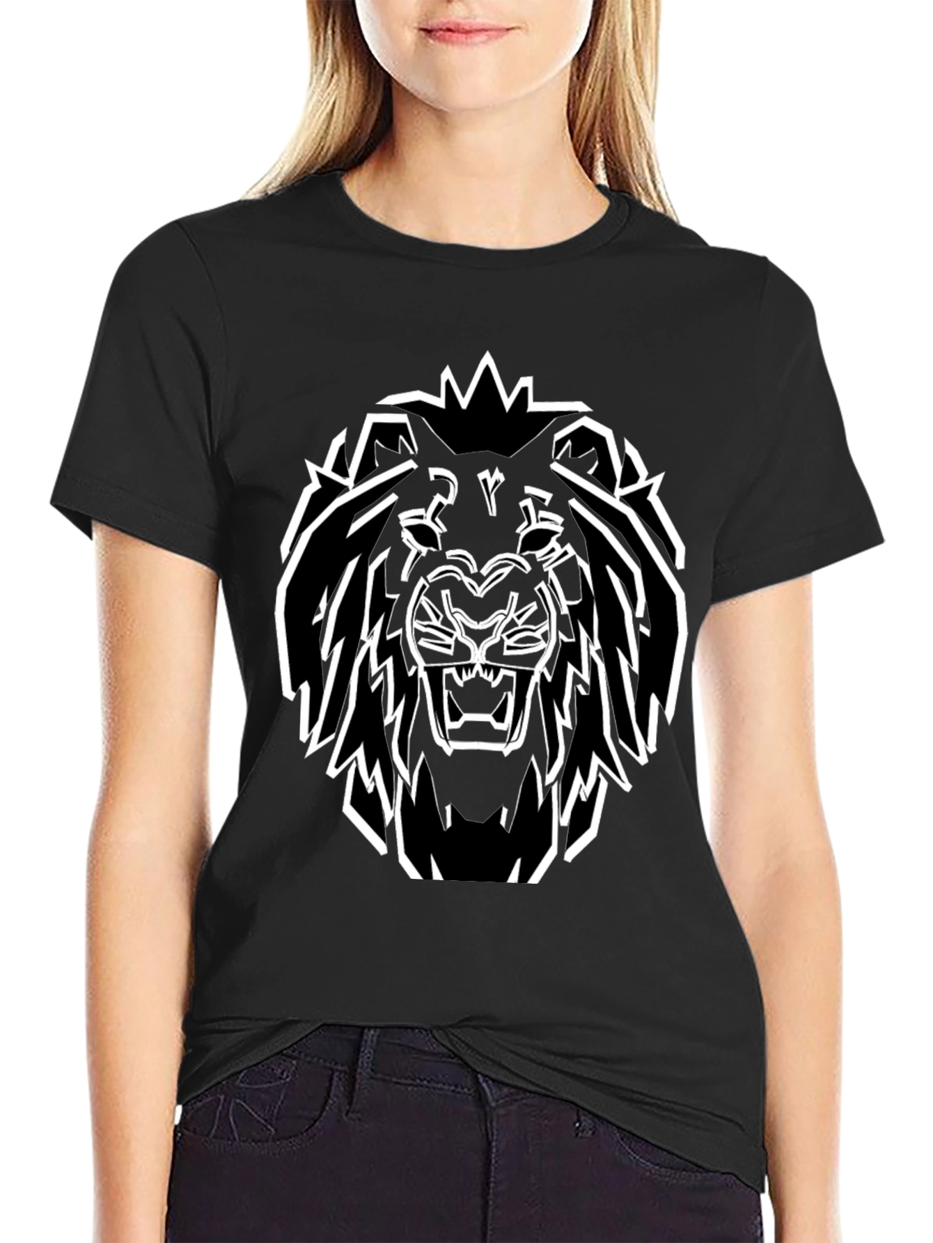 Bold Lion Graphic Tee - Black