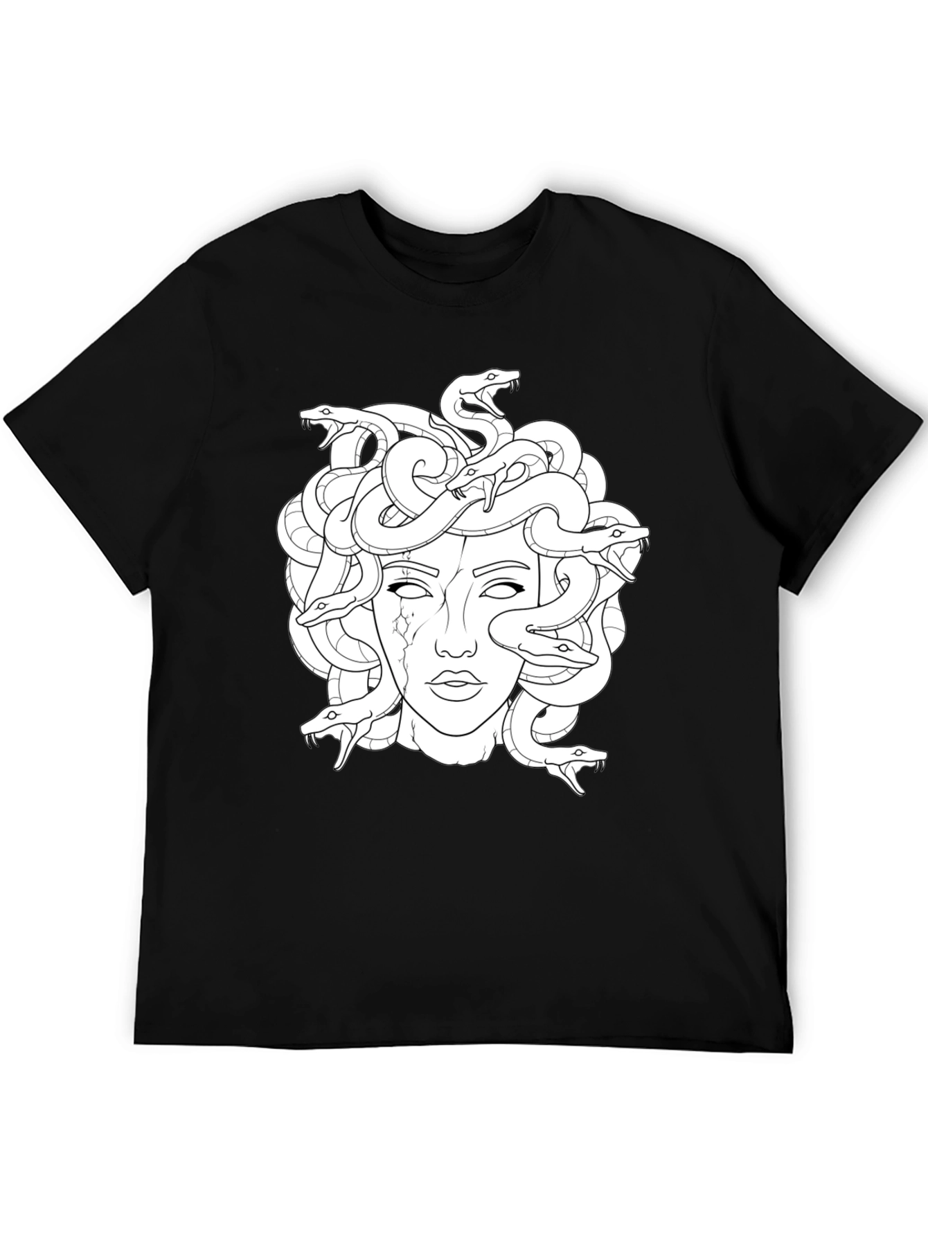 Medusa Graphic Print Black T-Shirt