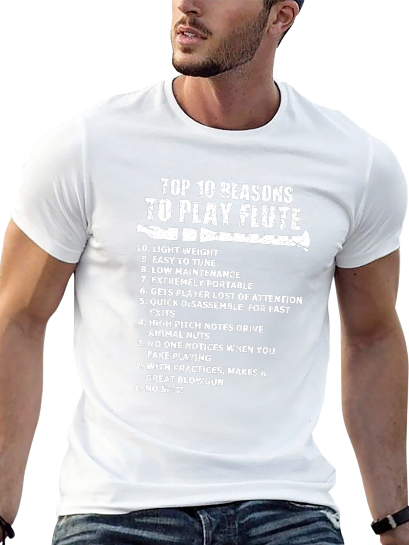 Top 10 Reasons To Play Flute Black T-Shirt
