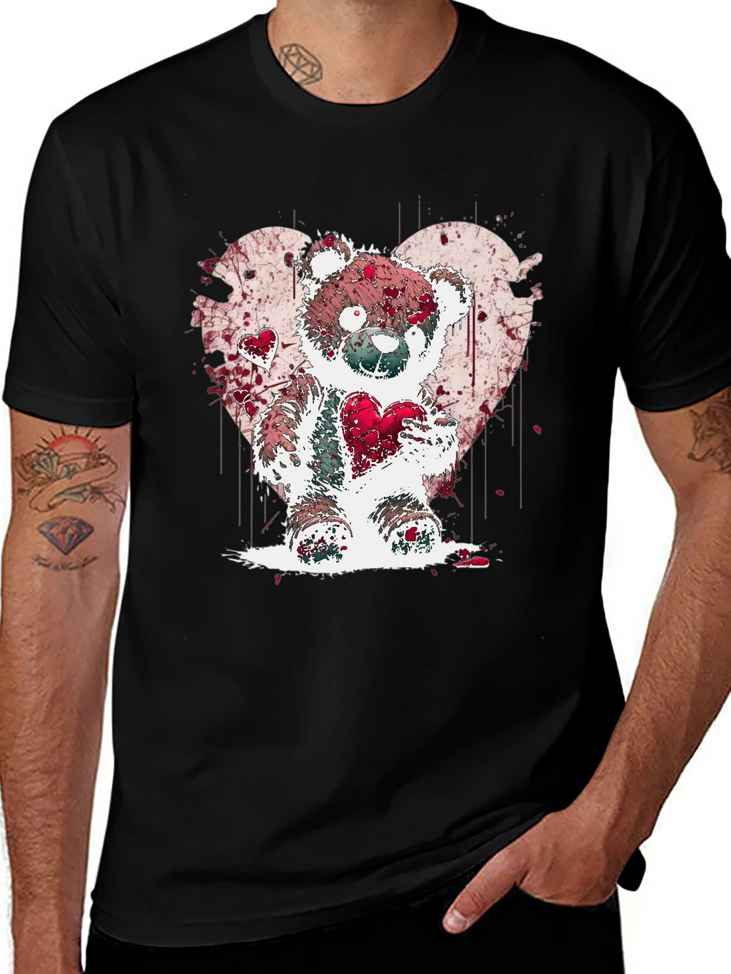Heart Bear Graphic Tee - Valentines Day