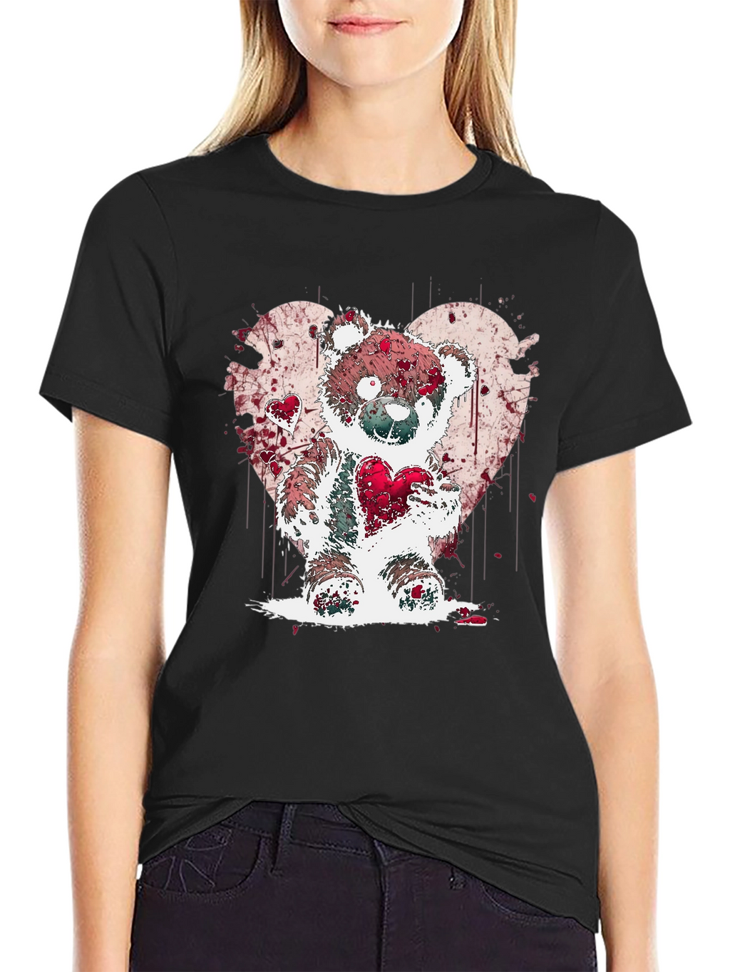 Heart Bear Graphic Tee - Valentines Day