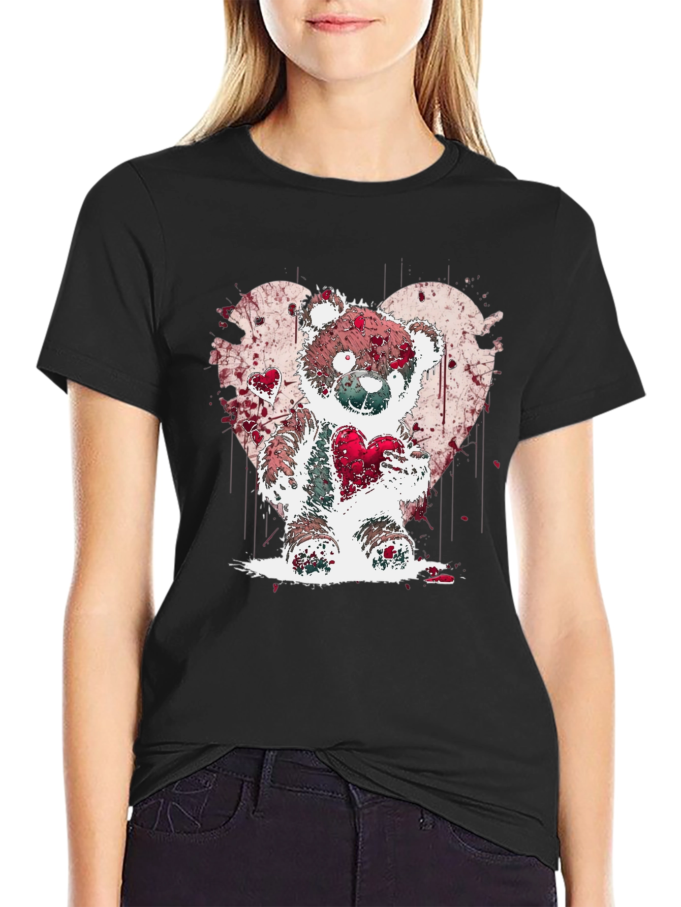 Heart Bear Graphic Tee - Valentines Day