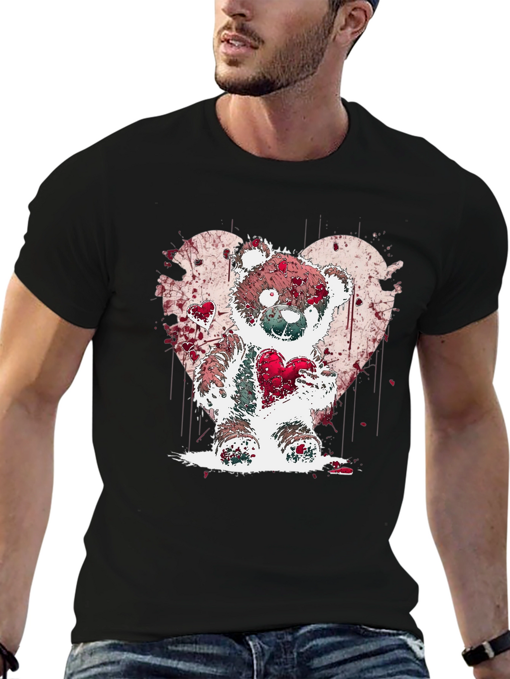 Heart Bear Graphic Tee - Valentines Day