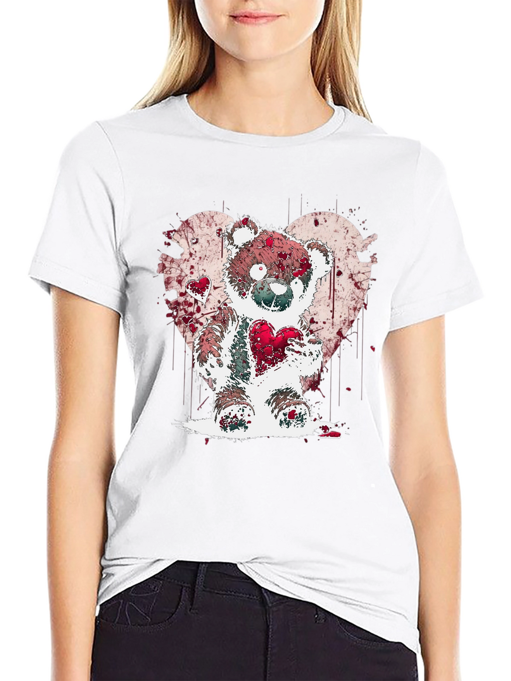 Heart Bear Graphic Tee - Valentines Day