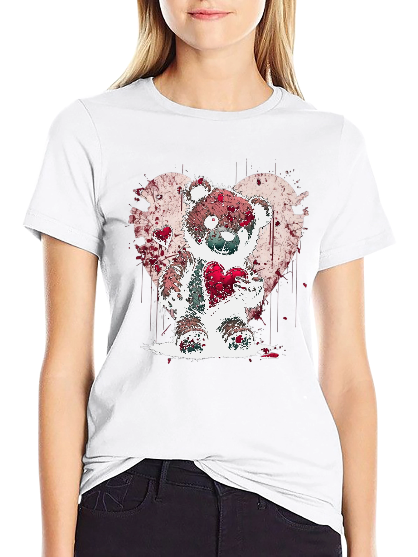 Heart Bear Graphic Tee - Valentines Day