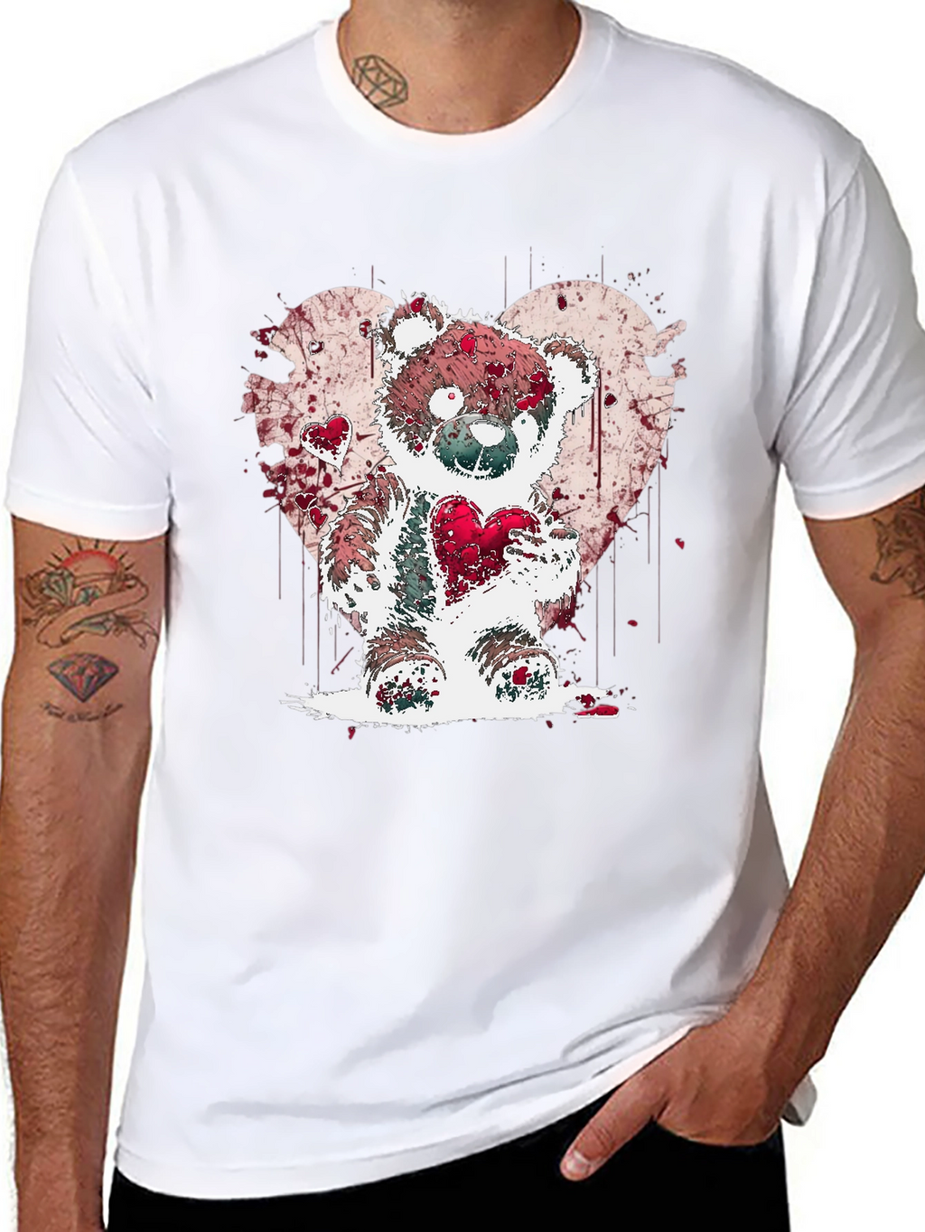 Heart Bear Graphic Tee - Valentines Day
