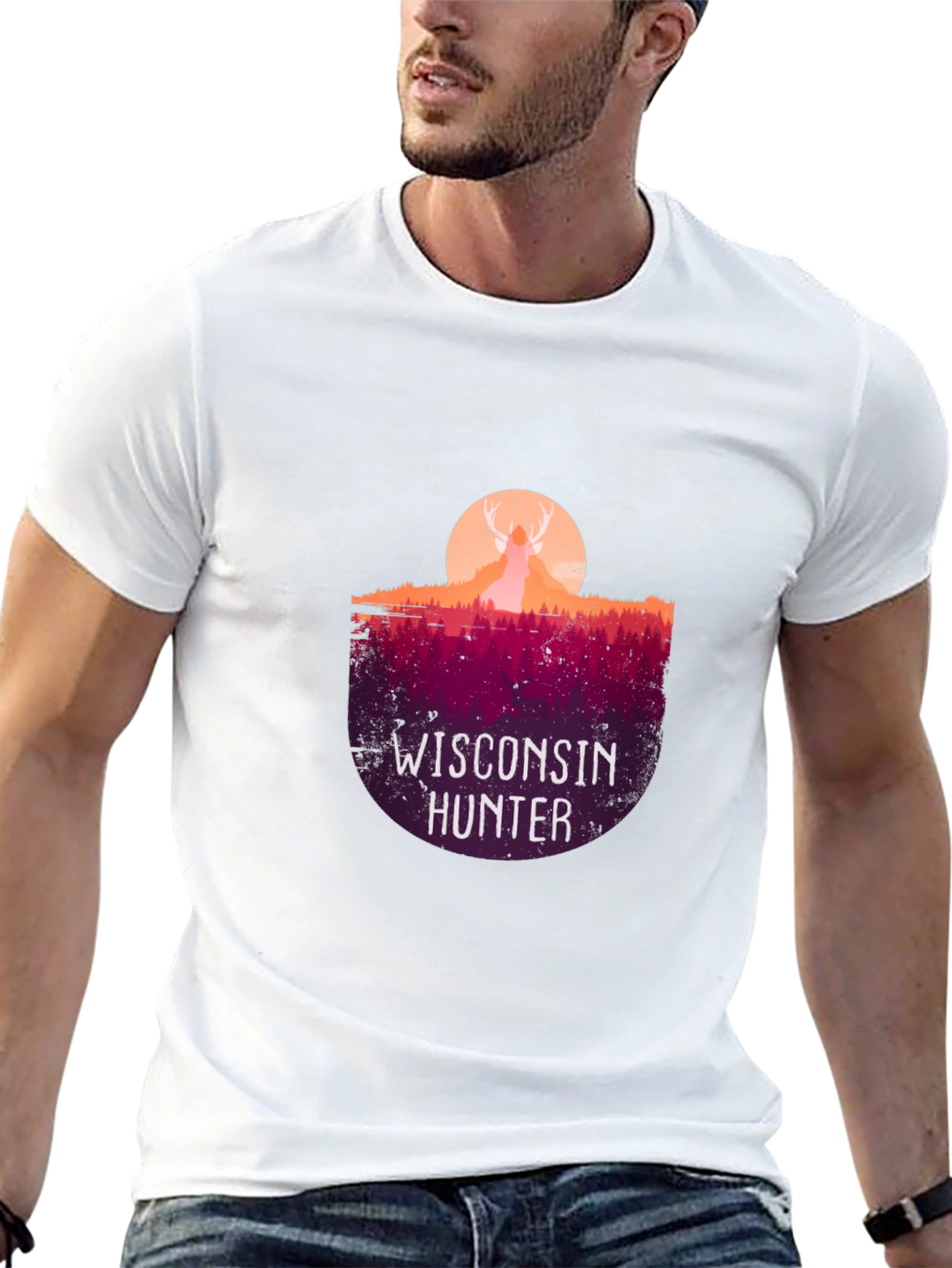 Wisconsin Hunter Graphic Tee - Black