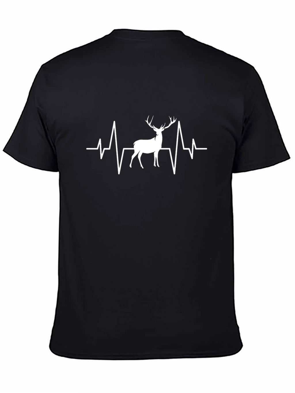 Deer Heartbeat Graphic Tee - Black Casual Top
