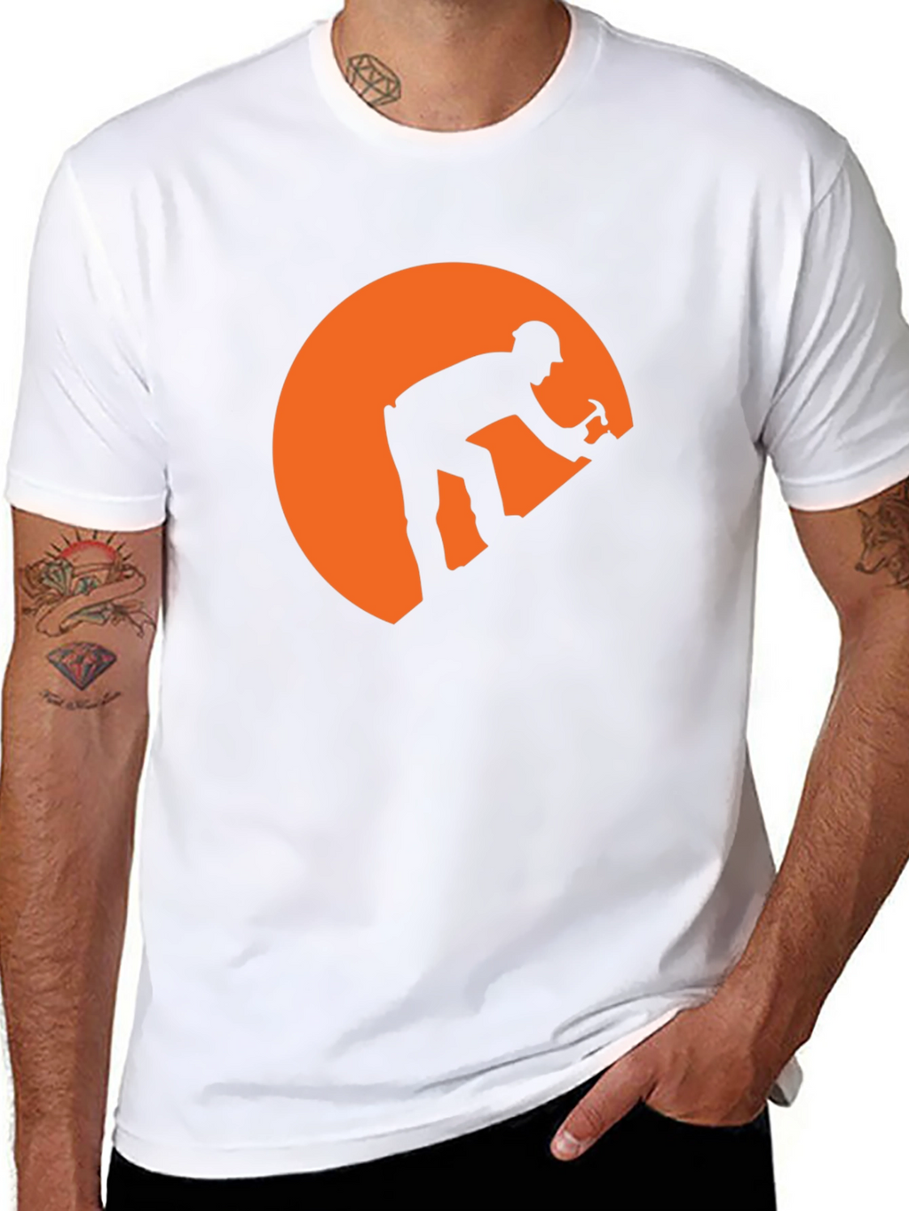 Miner Silhouette Graphic Tee - Black