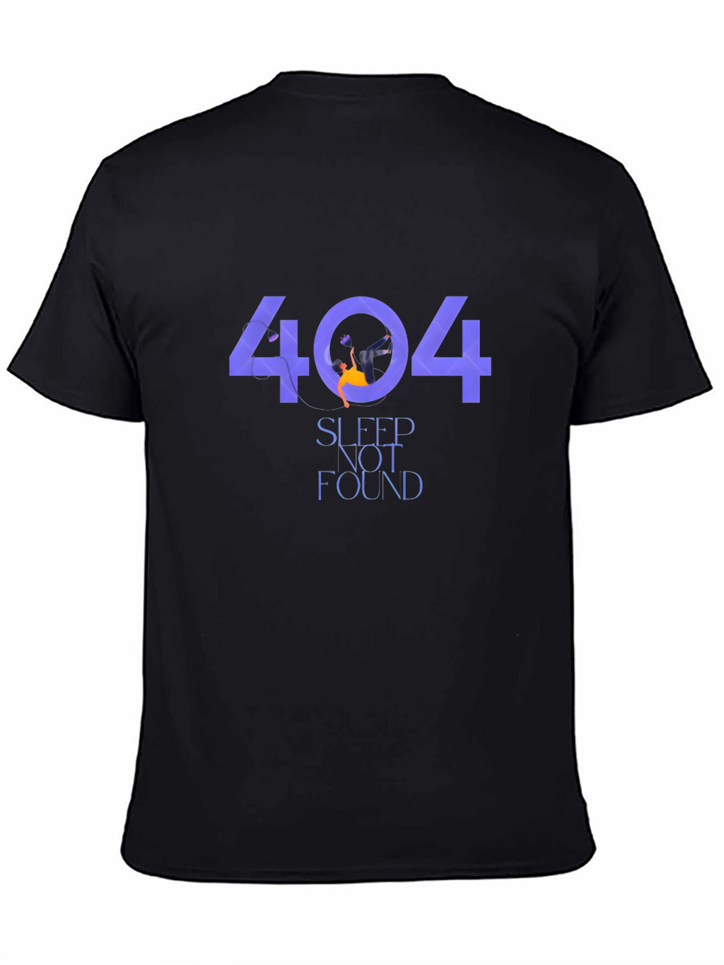 404 Sleep Not Found Black Graphic T-Shirt