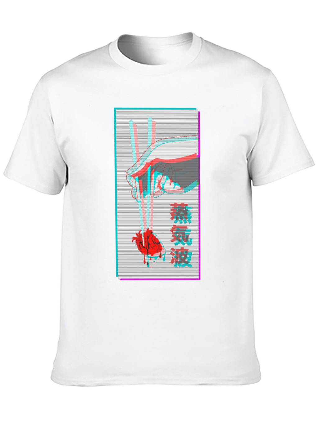 Vaporwave Heart Chopsticks Graphic Tee