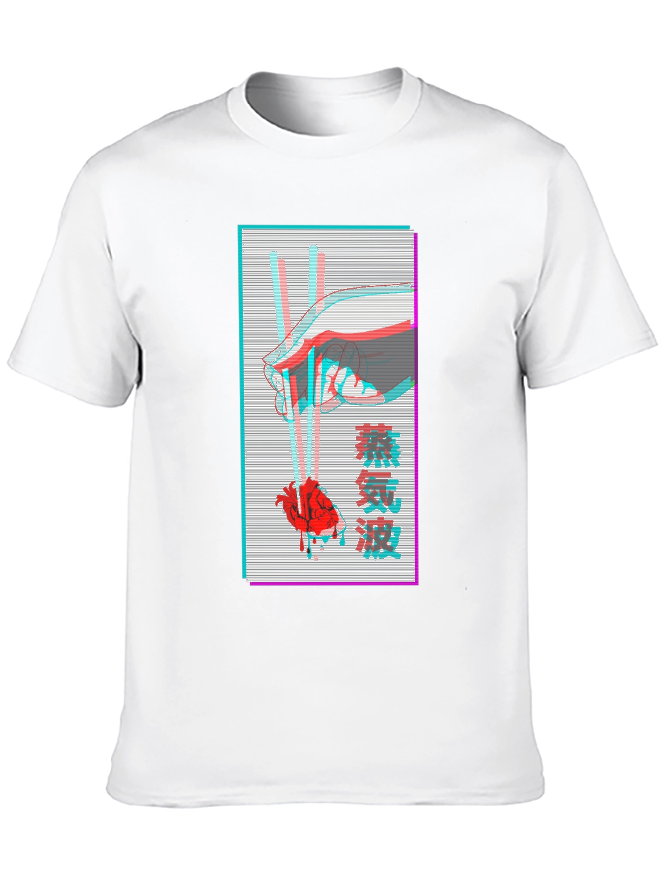 Vaporwave Heart Chopsticks Graphic Tee