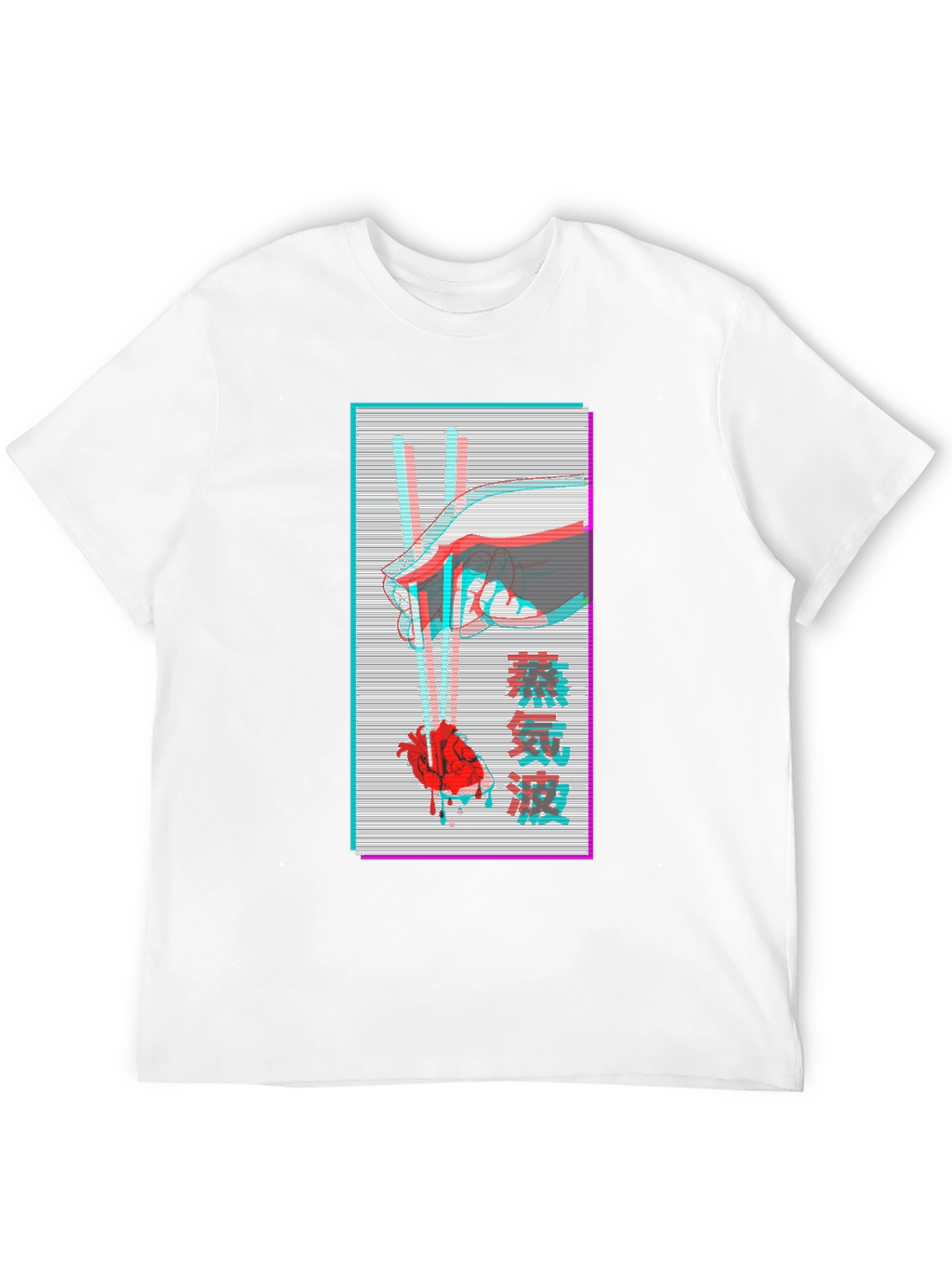 Vaporwave Heart Chopsticks Graphic Tee
