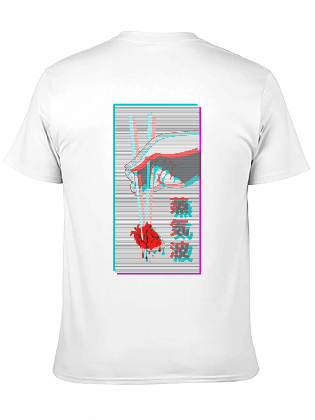 Vaporwave Heart Chopsticks Graphic Tee