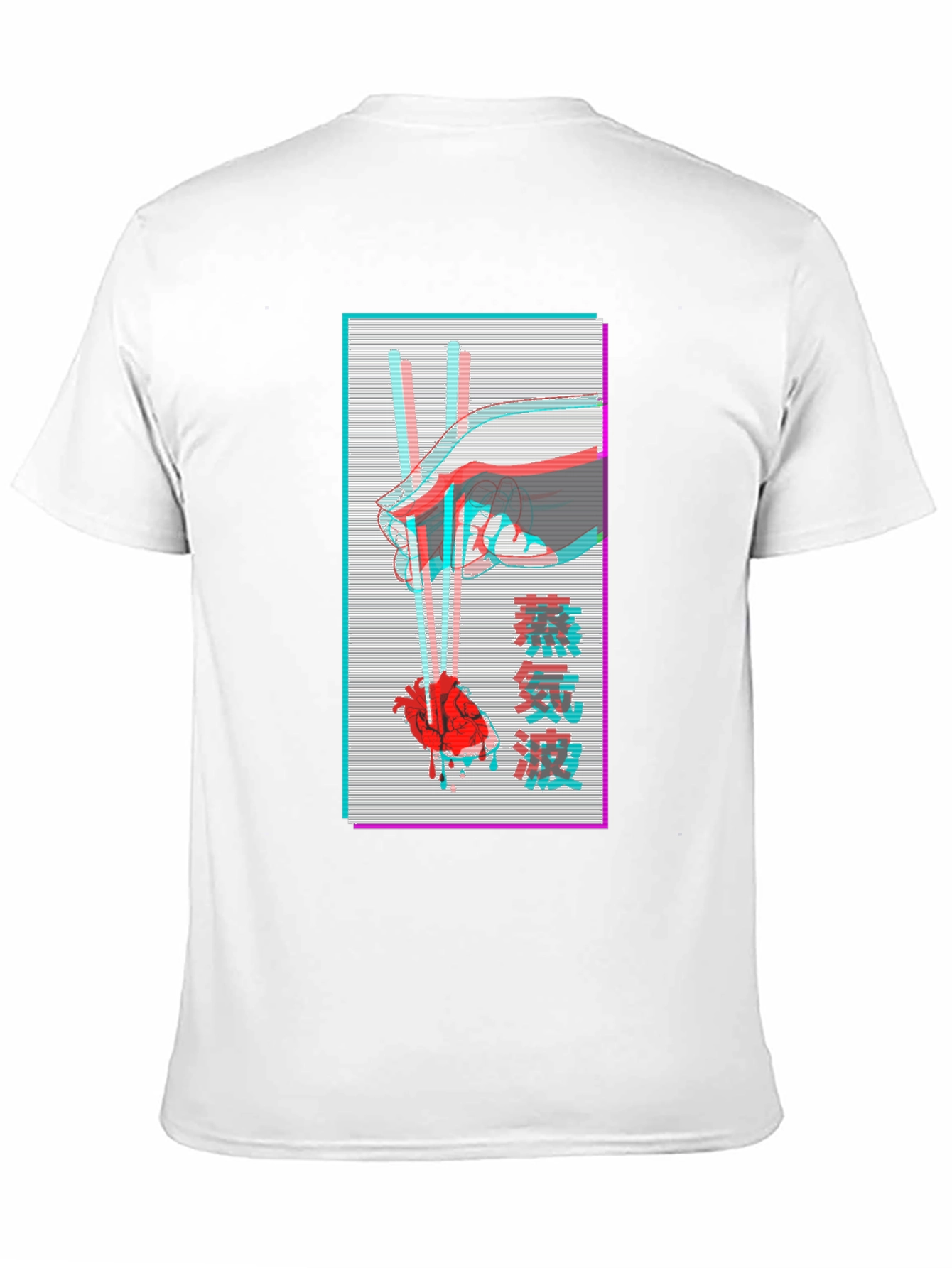 Vaporwave Heart Chopsticks Graphic Tee