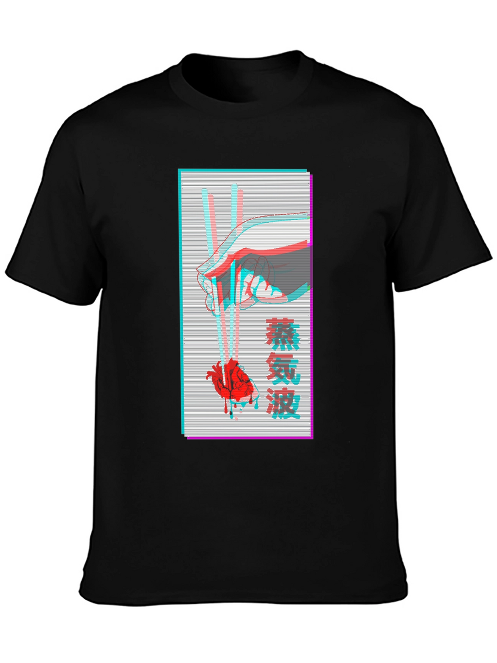 Vaporwave Heart Chopsticks Graphic Tee