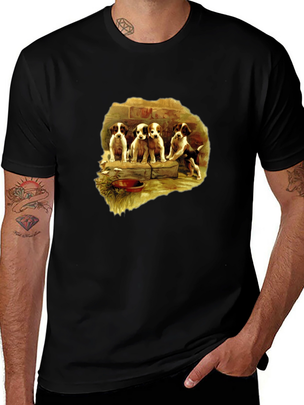Vintage Puppies T-Shirt – Cute Dog Lover Graphic Tee
