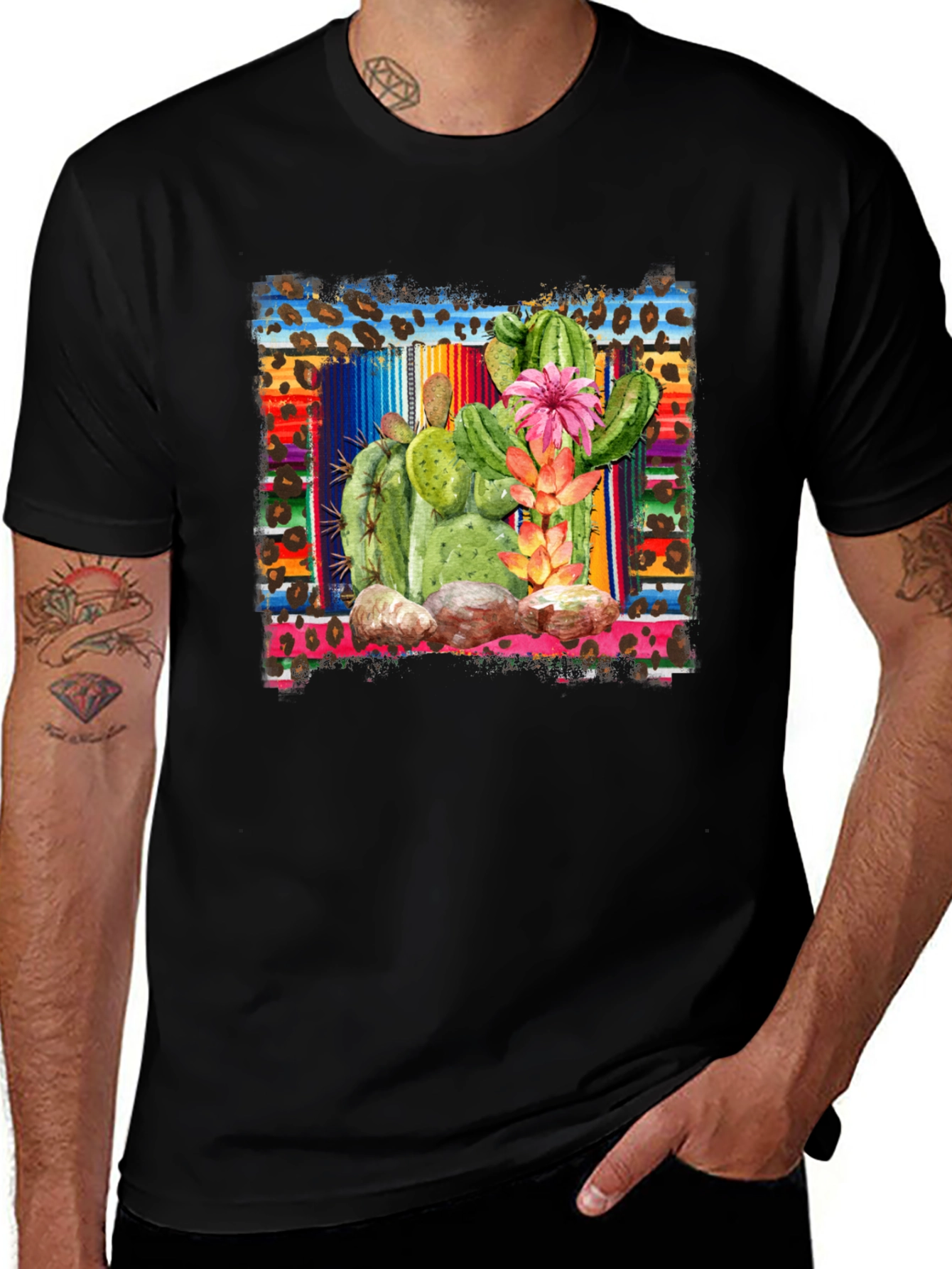 Cactus Graphic T-Shirt - Southwestern Style