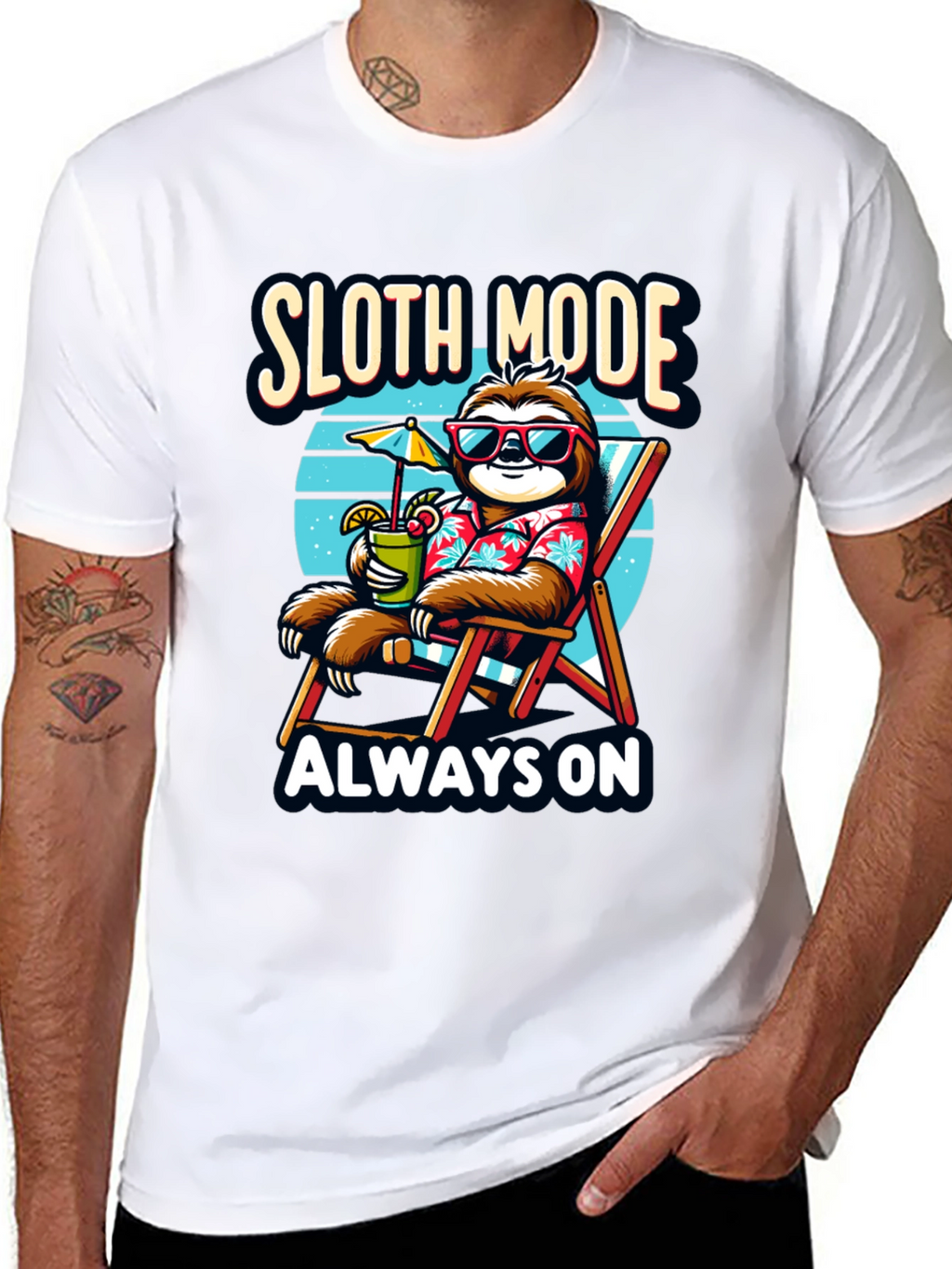 Sloth Mode Always On T-Shirt - Relaxation Vibes